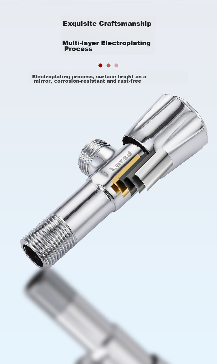 Larsd Extended Angle Valve, Brass Thickened Hot And Cold Water Quick-Open Triangular Valve, Figure-Eight Valve, Stop Valve LD10707 9