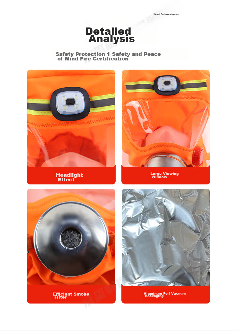 JINGXI Gas Mask Fire Mask Fire Protection Respirator Fire Escape 3C Certified PVC Flagship Versio 10