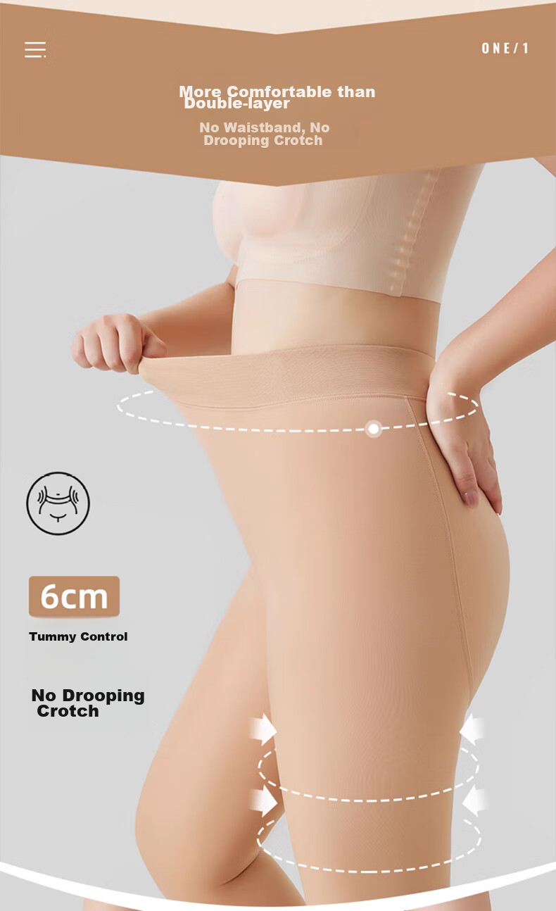 LangSha Plus Size Sheer Tights, Autumn And Winter Fleece-Lined Thickened Legless Miracle, Natural Feel for Curvy Women, Base Layer Pantyhose, Tights 10