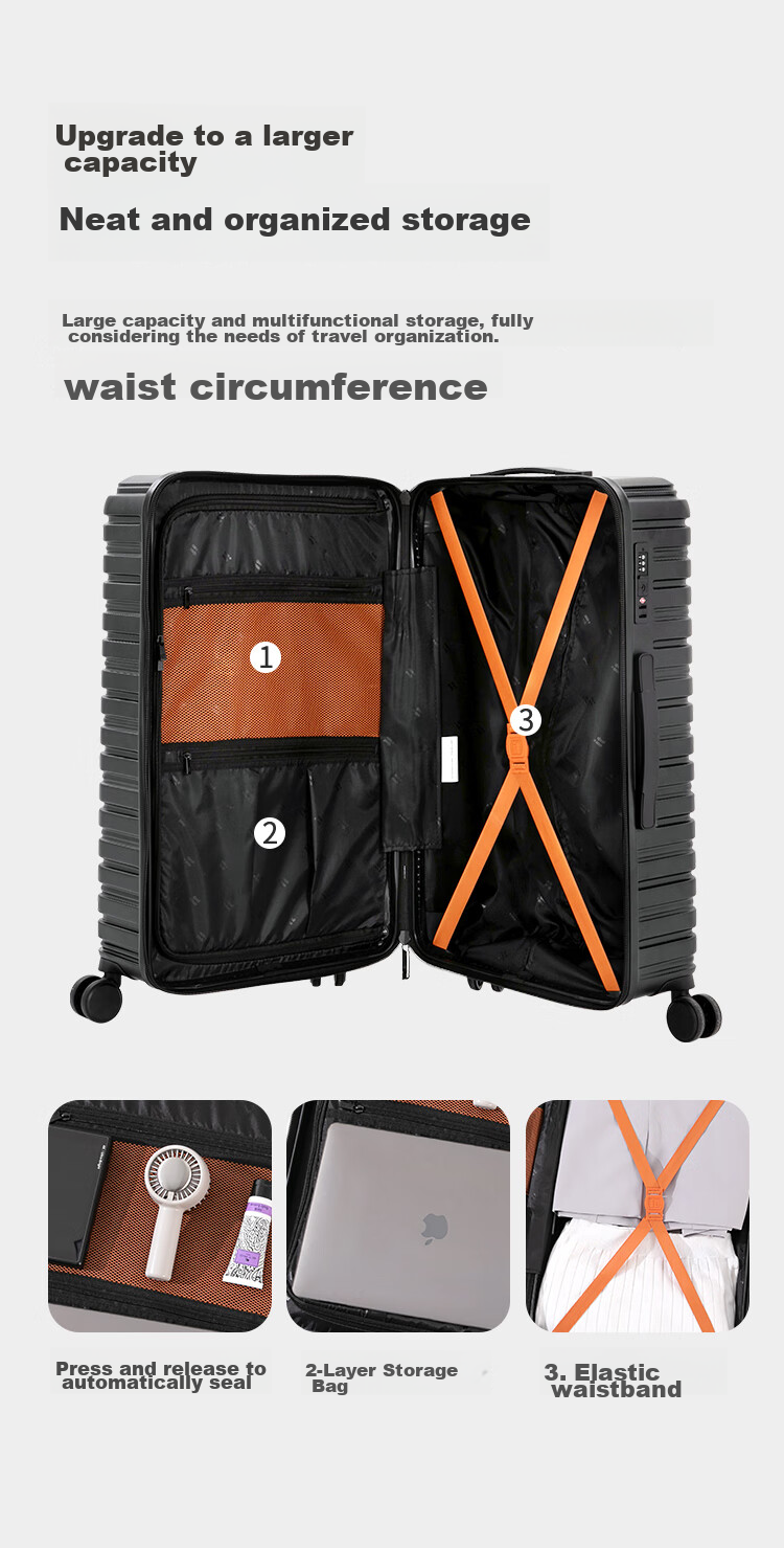 INTERNATIONAL TRAVELLER British Large Capacity Suitcase Trolley Case for Men Students, Thickened Travel Case for Women with Password Lock, 25 Inch 2691 Black 6