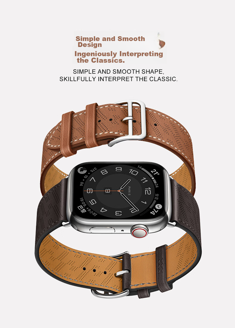 Weiqiantu [Genuine Leather Watch Strap] Compatible with Apple Watch Series 12/11, Genuine Leather Band for Apple IWatch Series 12/11/10/9 SE3/ultra4/3/2, Suitable for Men And Wome 2