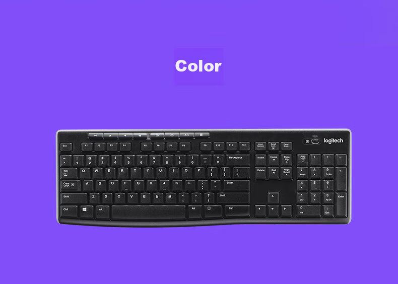 Logitech K270 [Enterprise Grade] Wireless Office Keyboard, Laptop Keyboard, Full-Size Membrane Keyboard with USB Receiver, Black [Order Bonus] 3