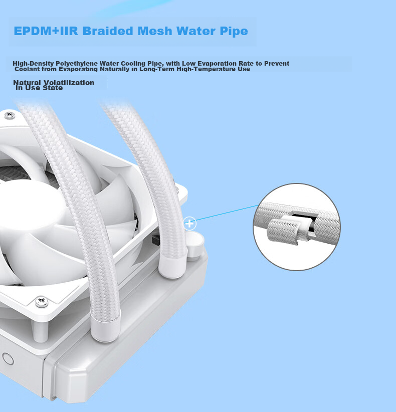 BUBALUS Lingshuang 240A White CPU Water Cooling Radiator (Infinite Mirror ARGB Synchronized Light/Anti-Gravity Integrated Design/Supports Intel LGA2011/AMD/Multi-Platform/PWM) 6