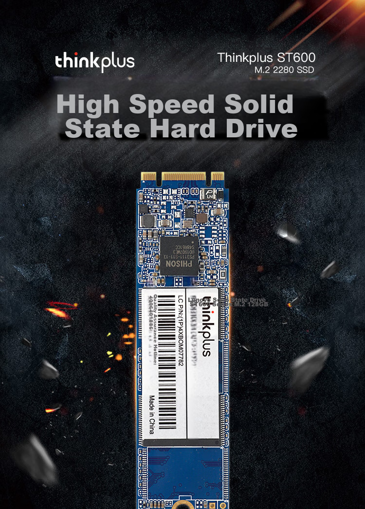 ThinkPlus Lenovo 256GB SSD M.2(SATA)2280 ST600 Series, Compatible with Desktop/laptop 1