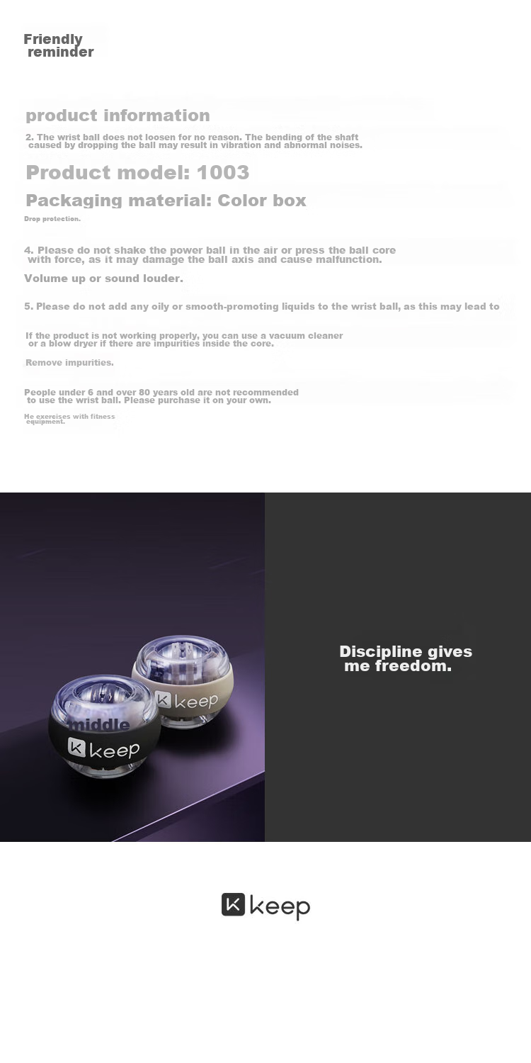 Keep Arm Strength Ball, Stress Relief Training, Arm Strength Device, Grip Ball, Variable Speed Colorful Lights, Centrifugal Spinner, Metal, Dark Gray 12