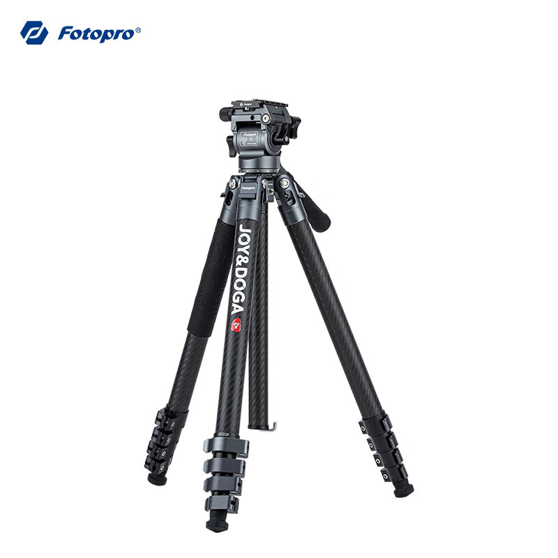 Fotopro X Joy Collaboration Edition, Flying One, Horizontal And Vertical Shooting Hydraulic Head, Carbon Fiber Camera Mirrorless Photography And Videography Tripod, Original Carbon Gray, Includes Phone Clamp