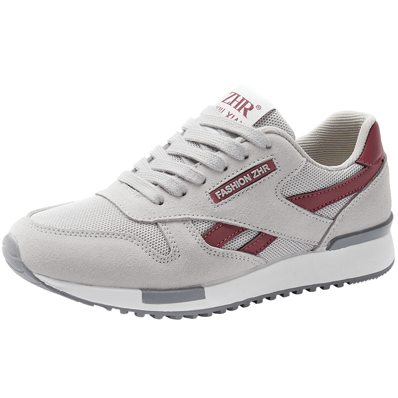 ZHR Women's Casual Shoes, Selected Cowhide Comfortable Versatile Women's Shoes, Classic INS Trendy Color-Block Sneakers for Women, Korean-Style Fashionable Lightweight Breathable Shoes for Women, AK60, Beige Gray, Size 38