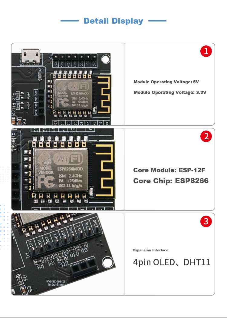 Diushitou ESP8266 Development Board, IoT Mainboard, WIFI Module, DSTE8DB 3