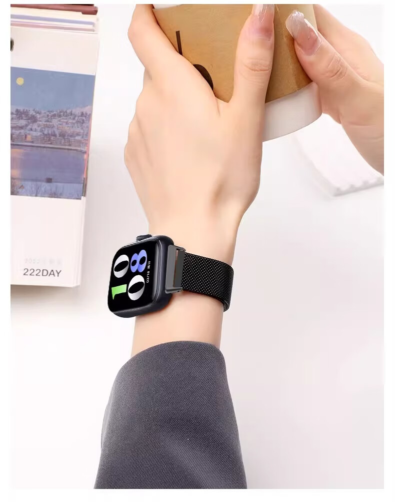 CHENSONG Compatible Magnetic Watch Band for Vivo/iqoo WATCH GT Milanese Loop, Universal for Bluetooth Version/ESIM Version, Smartwatch Replacement Strap 8