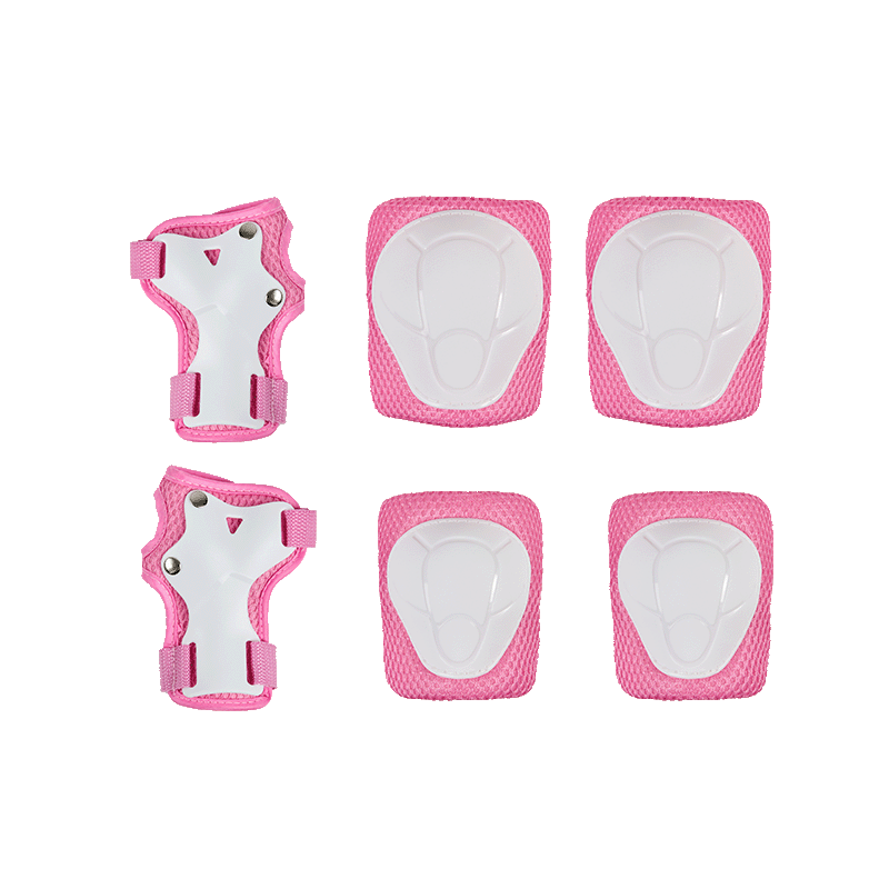 JD Original Children's Roller Skating Protective Gear Skateboard Balance Bike Safety Equipment Knee Pads Elbow Pads Palm Guards 6-Piece Set Pink