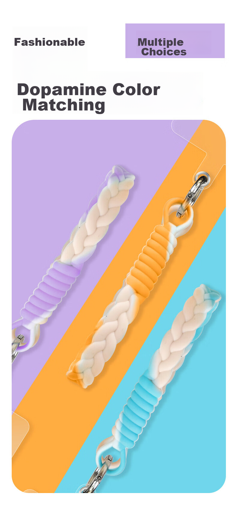 Freeson Liquid Silicone Phone Lanyard Anti-Loss Fixed Pad Wrist Strap Handheld Dangle Cord Versatile Hanging Chain Accessory Suitable for Apple Huawei Honor Xiaomi OV And Other Phones Purple 2