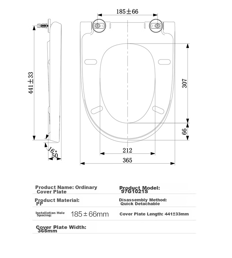 JOMOO Toilet Seat, Universal U-Shaped Toilet Cover, Quick-Release Slow-Close Toilet Ring, Toilet Accessories, 97178-00 15