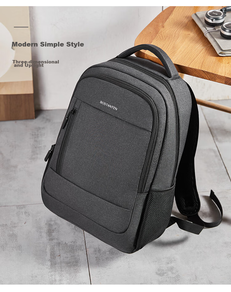BOSTANTEN Men's Backpack, High School And College Student Bookbag, Trendy Backpack, Large Capacity Laptop Bag for Men And Wome 14