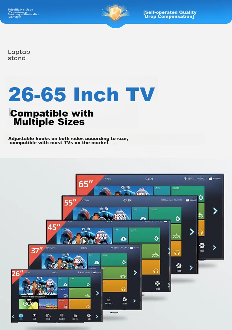 Muhouyingxiong TV Wall Mount Bracket, for 26-65 Inch TVs, Rotating Mount, 360-Degree Rotation, Ceiling TV Mount, Ceiling-Mounted TV Bracket 12