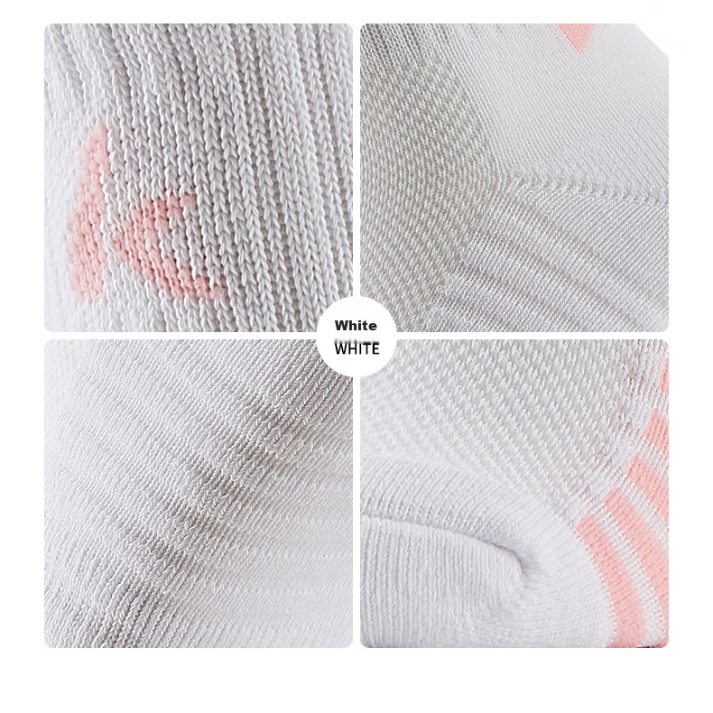 Kawasaki Professional Badminton Socks, Basketball Running Sports Socks, Breathable, Supportive, Shock-Absorbing, Thickened Terry Bottom, Women's Mid-Length Socks, KW-Q247, White (Three Pairs), One Size Fits All 7