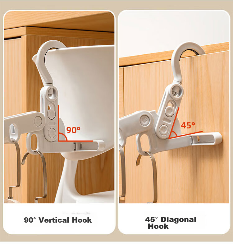 Suncojia Five-Hole Folding Clothes Hanger, Portable for Travel, Dormitory Use, Hotel Stays, Business Trips, Indoor Drying, Hook Organizer 2