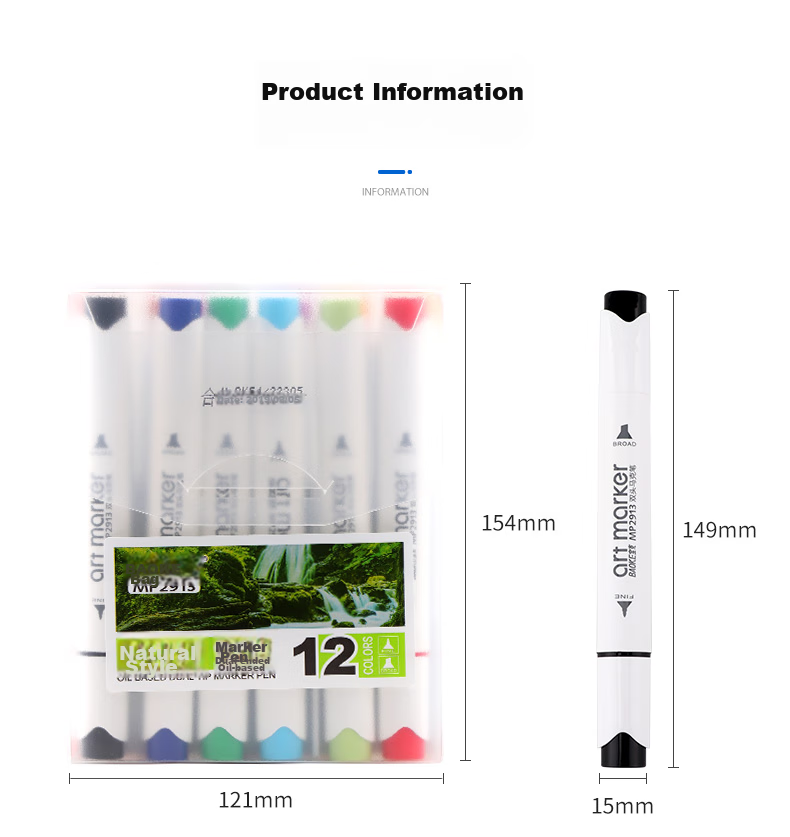 BAOKE MP2933 Dual-Tip Marker Pen, Triangular Barrel Alcohol-Based Student Art Drawing Children's Doodle Design Pen, 60-Color Set Watercolor Pen Art Education Painting Brush 10