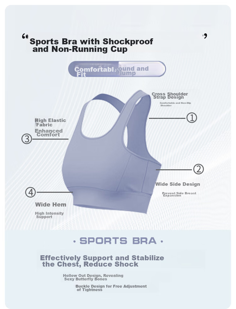 MINISO High-Intensity Sports Bra for Women, Running Anti-Shock Anti-Sagging Side Support Yoga Pilates Training Beautiful Back Bra 7