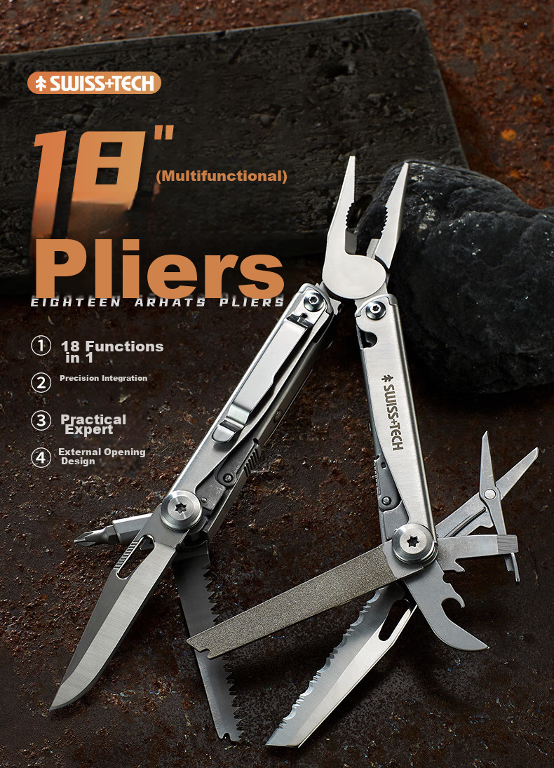 SHEFFIELD Swiss Technology Outdoor Multi-Functional Combination Tool Pliers, Folding Scissors, EDC Survival Equipment, Multi-Purpose Tool Pliers 1