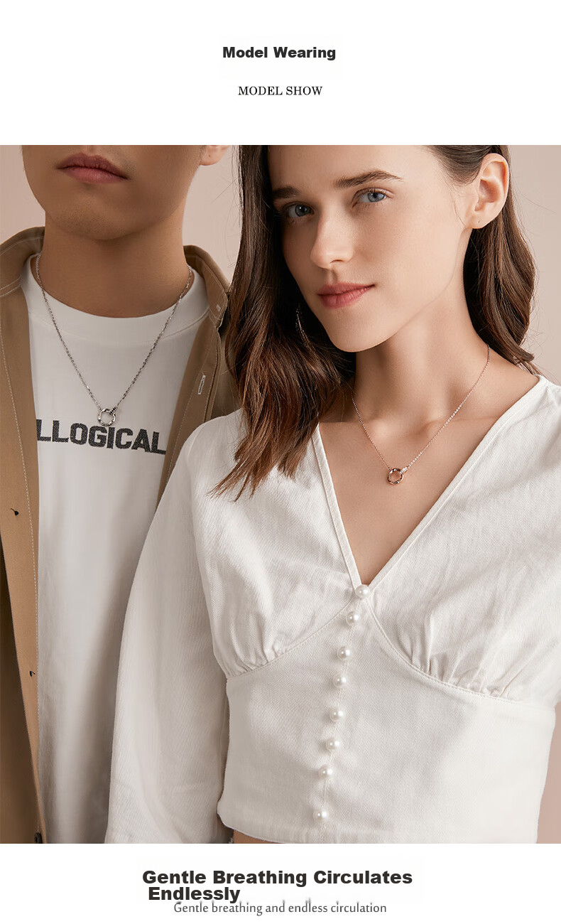 Grace Girl Mobius Fashion Silver Necklace for Men, White Gold Stylish Jewelry, Anniversary Birthday Gift for Boyfriend 5