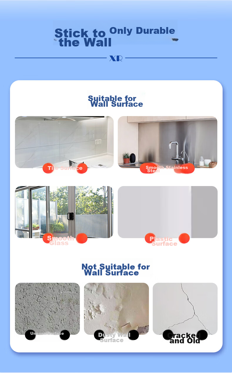 Xiruo Kitchen Oil-Proof Sticker, Thickened Waterproof Heat-Resistant Transparent Ceramic Tile Wall Range Hood Static Cling Countertop Protective Film 9