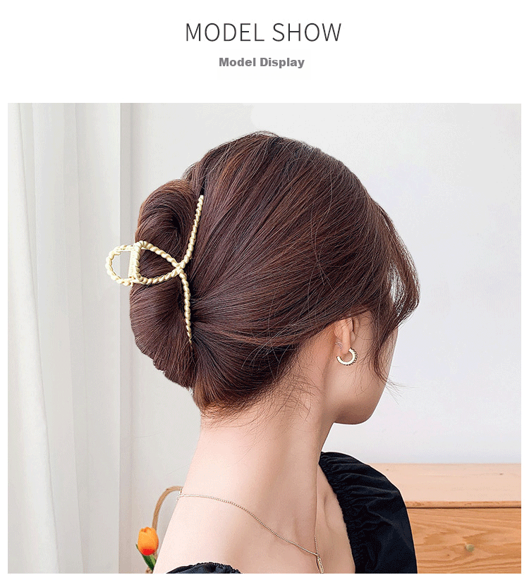 UPLUS Premium Brown Large Hair Claw Shark Clip for Updo and Flyaway Hair Hairpin Hair Accessory 12