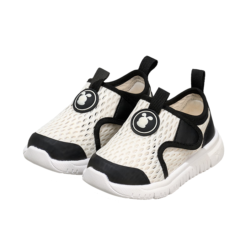 BOBDOG Children's Shoes, Baby Walking Shoes, Indoor Shoes, Summer Breathable Mesh, Soft Sole, Boys And Girls Sandals, Panda Black And White, Size 30