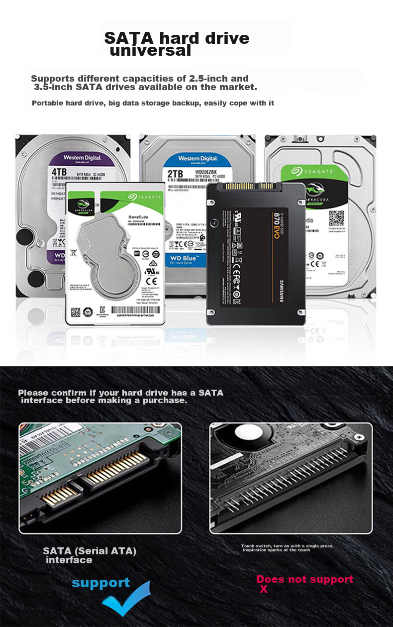 AOKO NVMe to SATA SSD Cloner, M.2 Cross-Protocol Cloning Base, Data Copier, 2.5/3.5-Inch Mechanical Hard Drive Cloner, NVMe Cloning Device, MM28SL 9