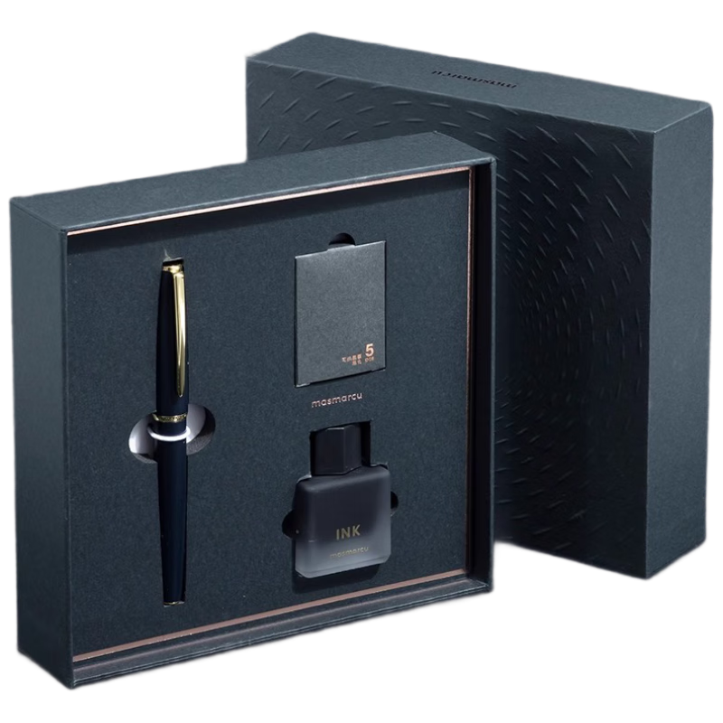 M&G Stationery [Teacher's Day Gift] Boundless Universe Fountain Pen Set Gift Box for Students Birthday (F Nib Fountain Pen *1 + Leather Case *1 + Black Ink *1 + Ink Cartridges *5)