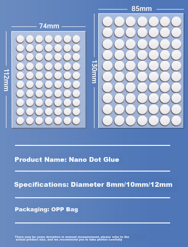 Licao Dot Adhesive, Nano Invisible Glue, Round Double-Sided Tape, Balloon Dot Adhesive, Easy to Peel Off without Leaving Marks, Strong Wedding House Decoration, Car Sticker, Diameter 10mm, 350 Pieces 16
