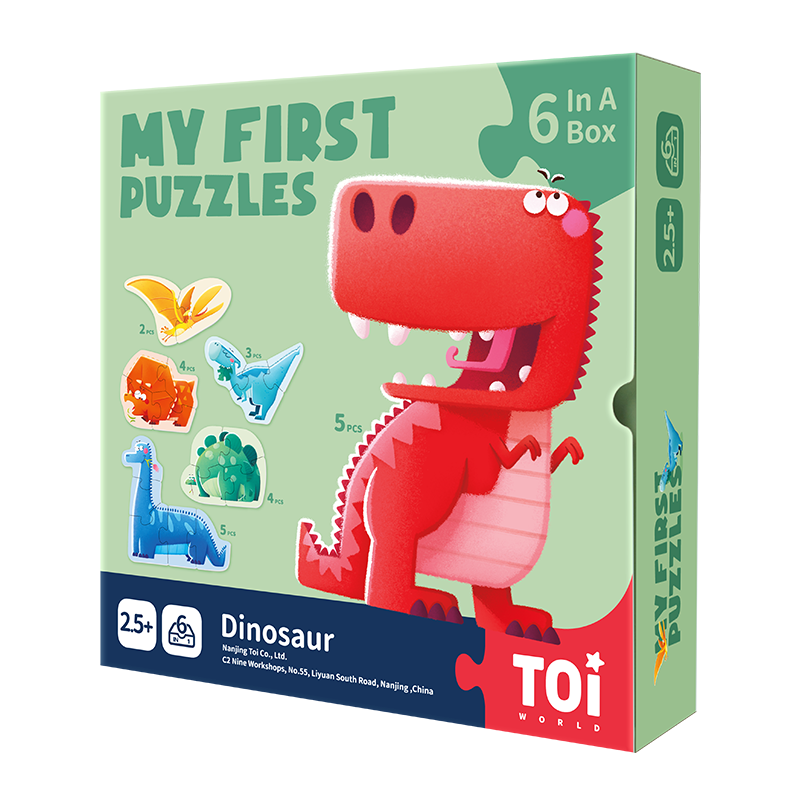 TOI Children's Puzzle Toy, Early Education, Large Paper Pieces, Boys And Girls Toys, Birthday Gift, 2-Year Baby, Dinosaur