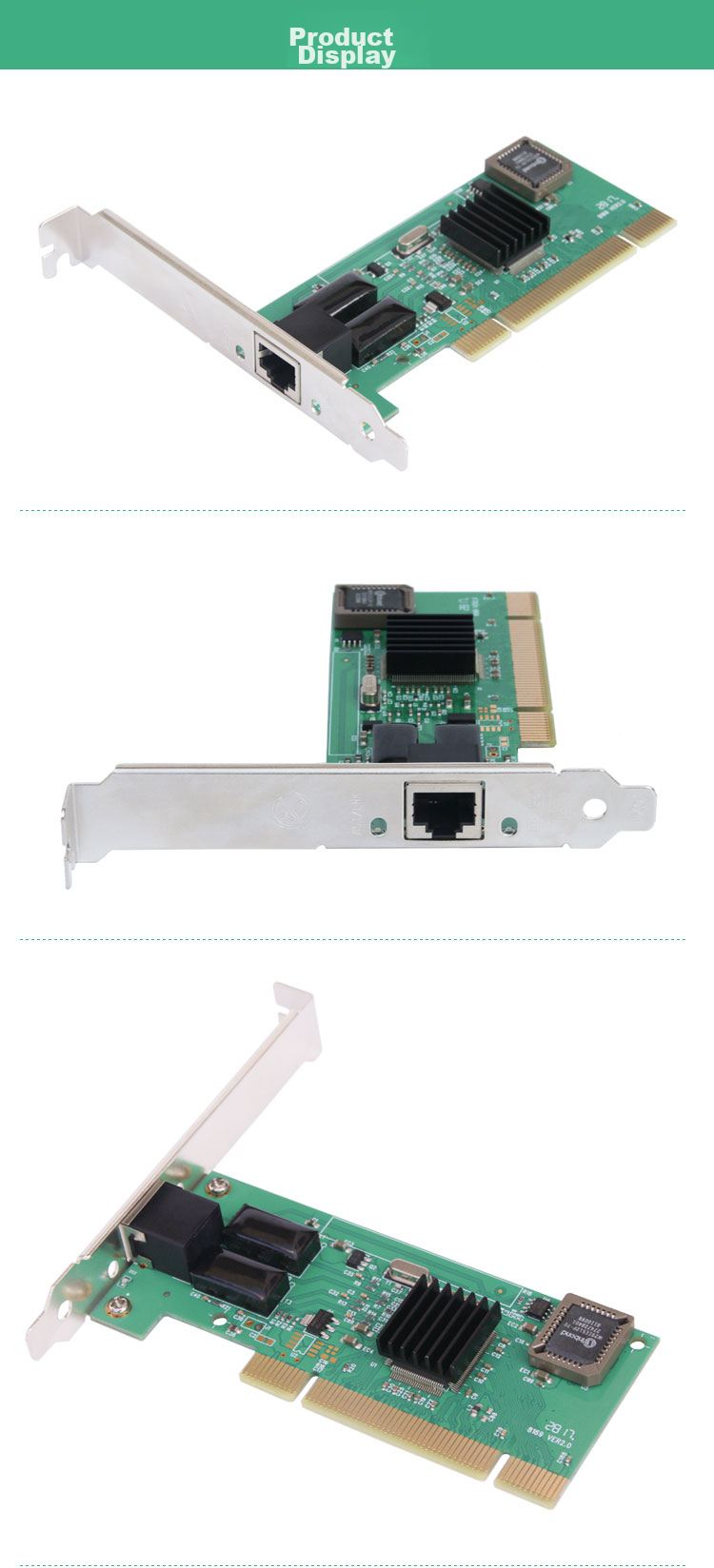 MOGE Desktop PCI Gigabit Ethernet Adapter, Auto-Adaptive Ethernet, Server Built-In Gigabit Wired Network Card Expansion, RTL8169 Chip, Supports Boot without Disk, MC1510 4