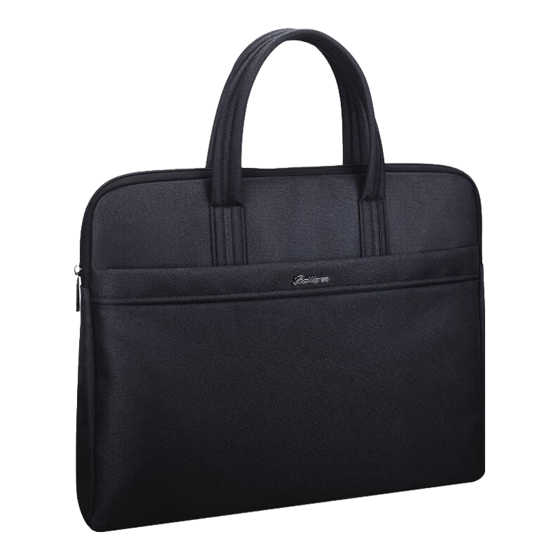 Bailiwen BK8649 Black Business Briefcase Laptop Bag for Men, Travel Commute Handbag Document Folder Large Capacity Meeting Office Storage Bag