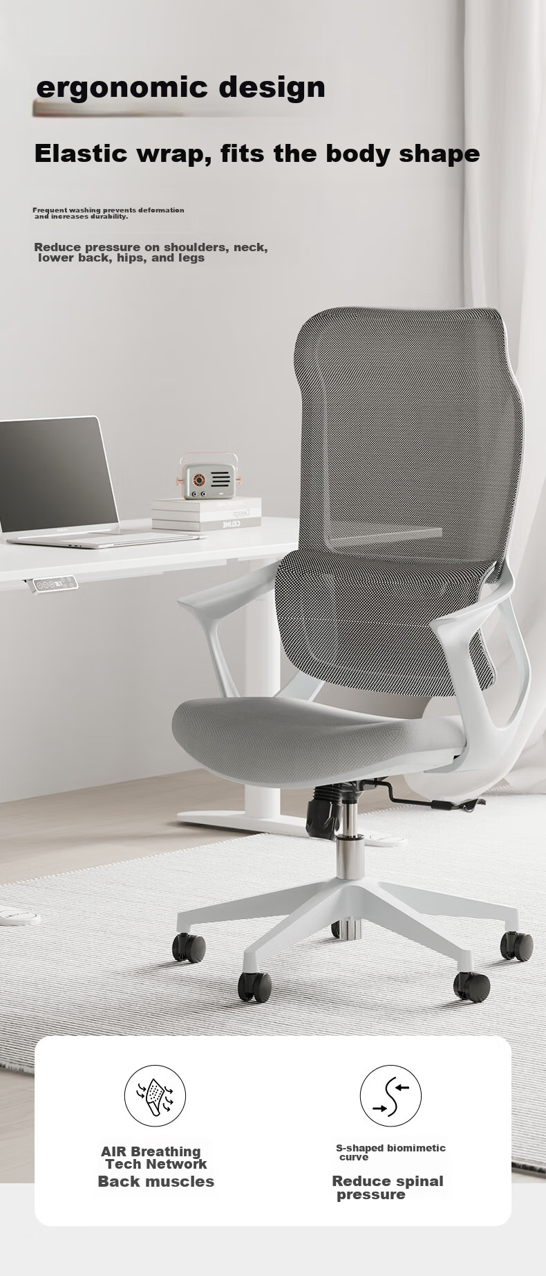 Loctek Computer Chair, Executive Chair YH71Pro, Ergonomic Chair, Office Chair, Comfortable Home Use, Reclining 5