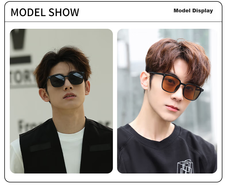 Baixiaoshe Korean Version Sunglasses-2308 [Gray Lenses], Sun Protection Glasses, Trendy Style for Men And Women, Driving Sunglasses 6