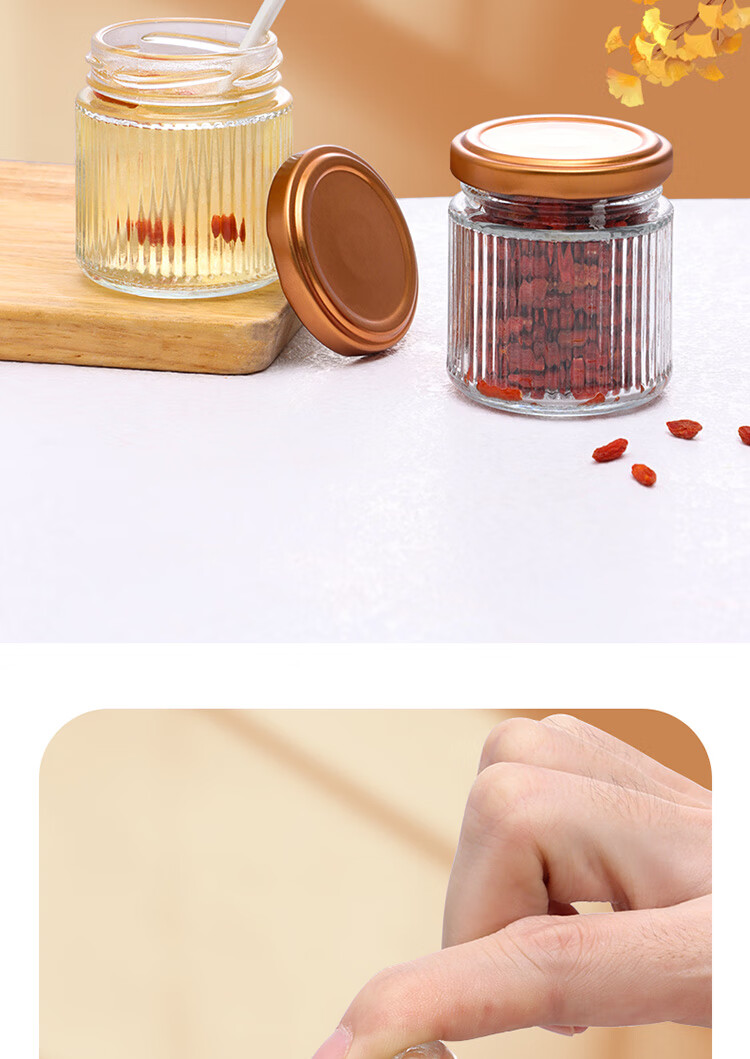 Baijie Glass Storage Jars for Bird's Nest, Fish Maw And Milk Pudding, Sealed Containers for Home Use, Set of 6, 200ml Each 1