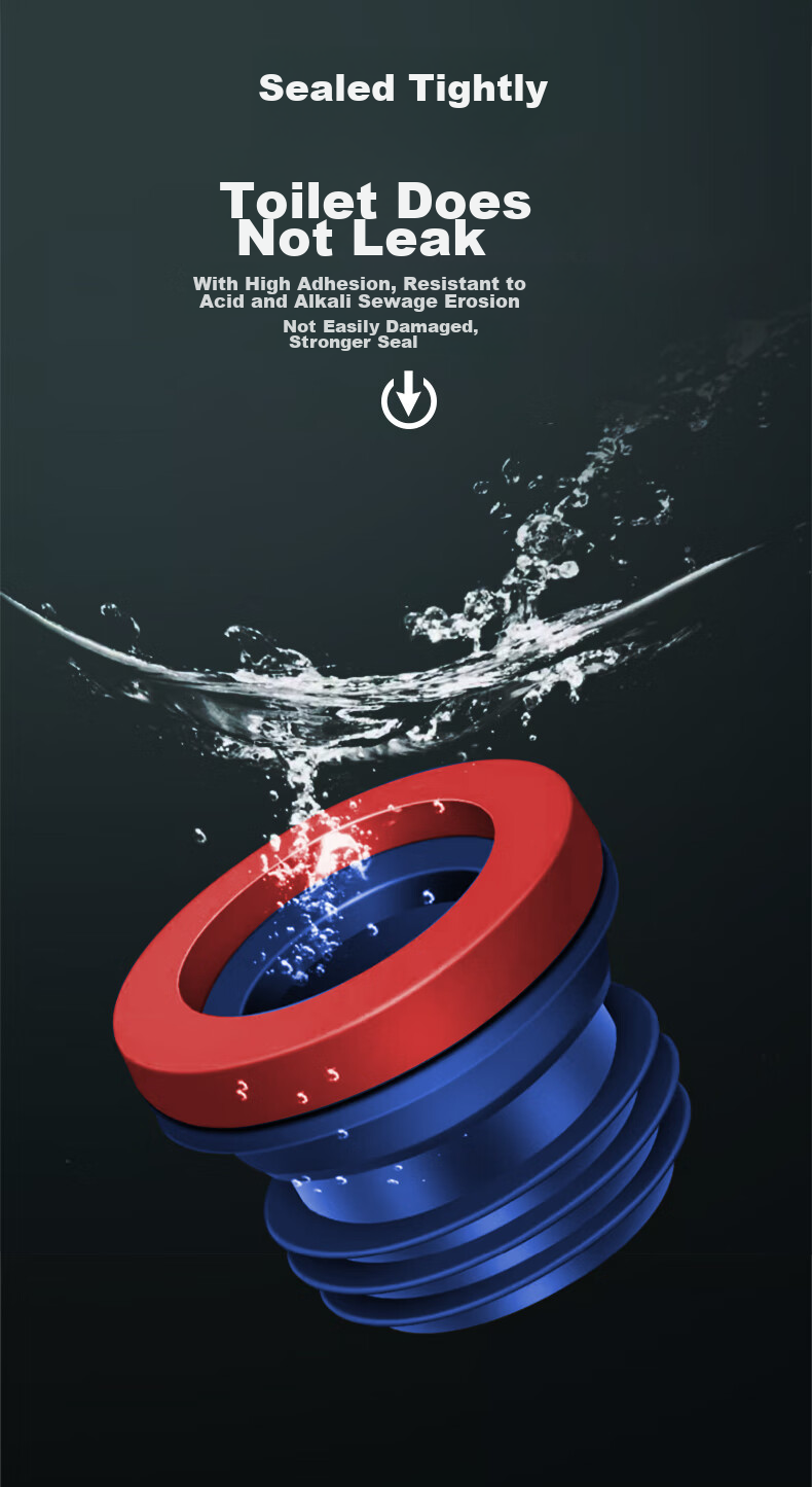 KEGOO Toilet Flange Seal Ring Anti-Backflow Odor Prevention Check Valve, Extended Sewer Outlet for Toilet, Universal K5068 4