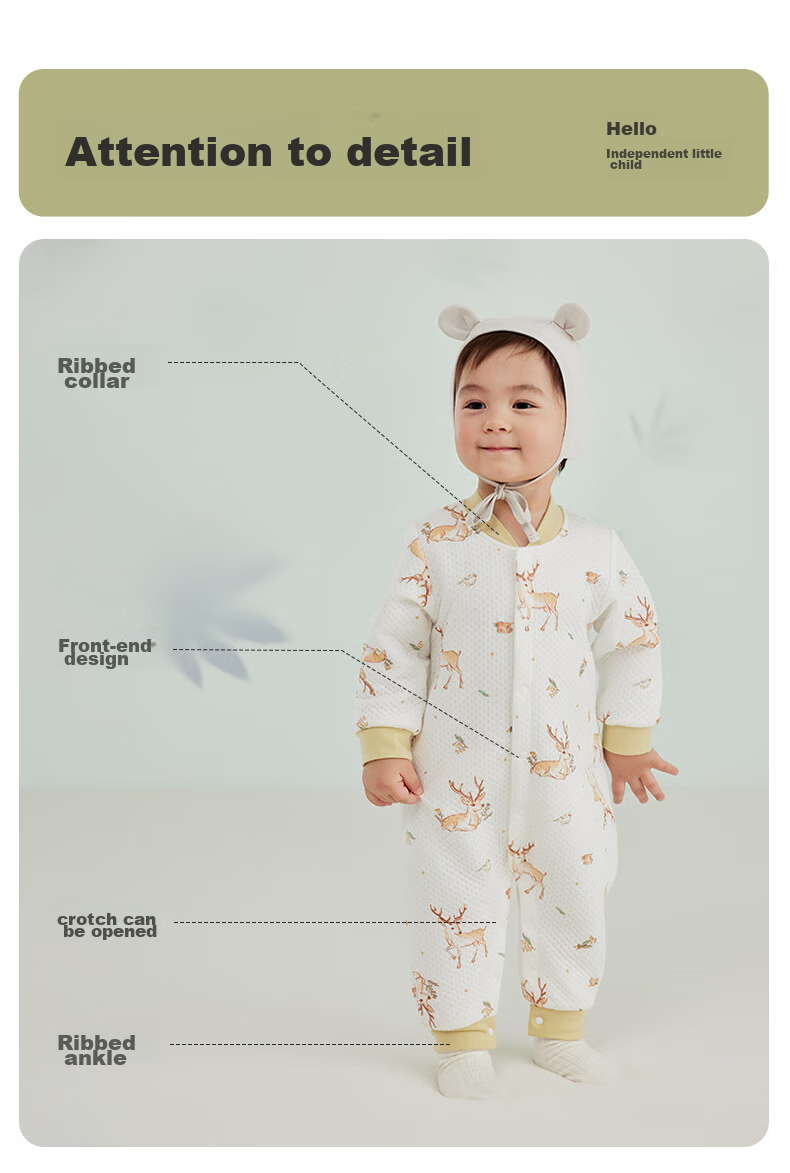 WELLBER Baby Romper for Boys And Girls, Infant Onesie Bodysuit Newborn Coverall Spring 2025 Panda 73cm 12