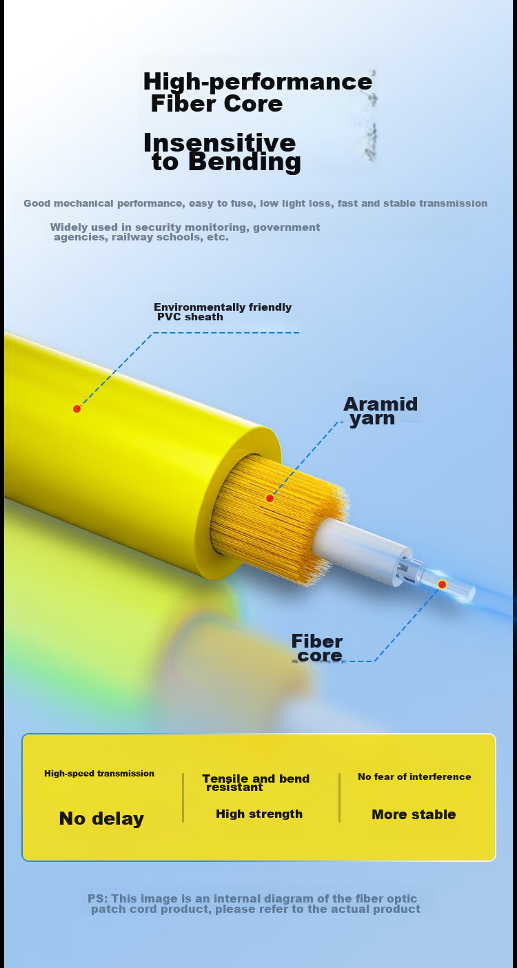 HAILE Single-Mode Fiber Optic Patch Cable (SC-SC, 9/125), Telecom-Grade Single-Core Pigtail Network Cable, 5 Meters, HJ-1SC 10