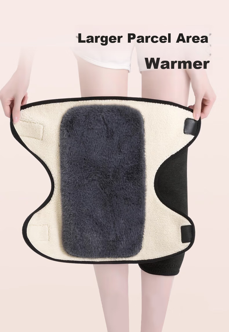 Chidong Knee Pads for Men And Women, Warm Knee Protectors, Cold And Windproof Gear, Fleece-Lined for Elderly, Black, One Size Fits All, Pack of Two 6