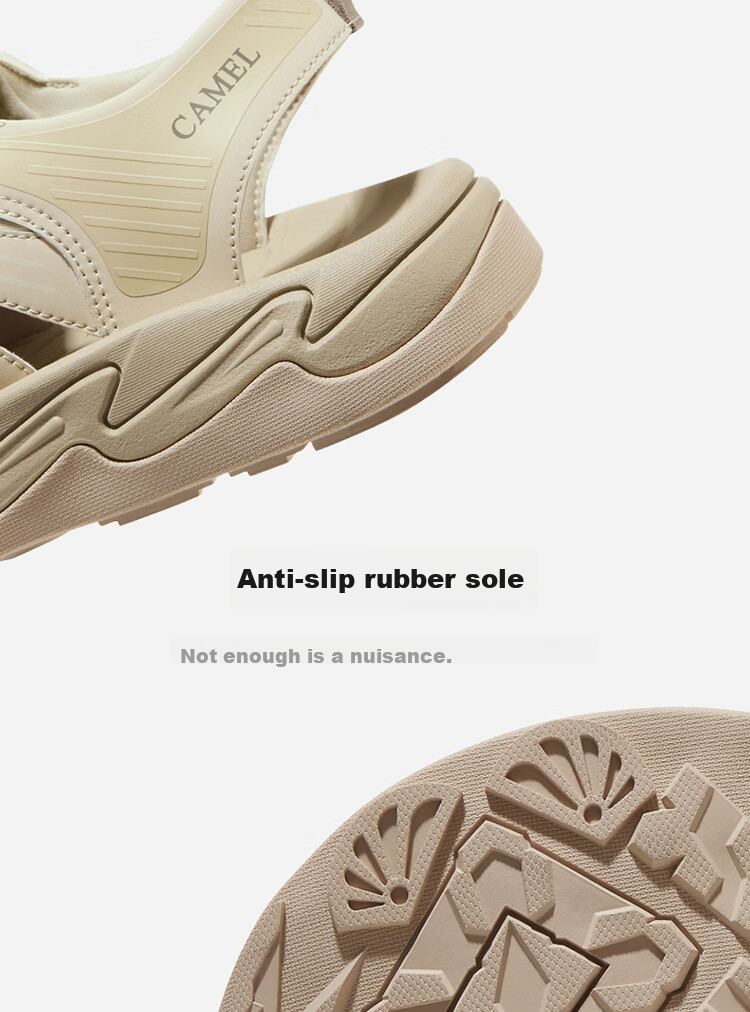 CAMEL Summer Outdoor Sandals for Men And Women, Thick-Soled Closed-Toe Beach Shoes, Water Wading And Stream Trekking Footwear 3
