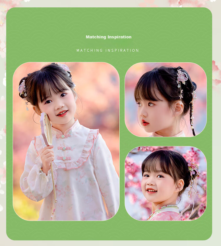 Menghu Jinse Hanfu Girls' Spring 2026 New Chinese Tang Suit, Children's Traditional Ancient Costume Pants Set, Pink, Size 130 5
