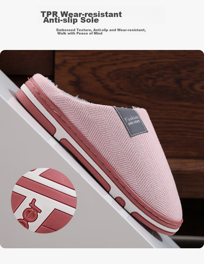 GUOLUOFEI Spring Men's Indoor Home Slippers, Women's Spring And All-Season Extra Large Size Home Slippers, Coffee Color, Size 40-41 7