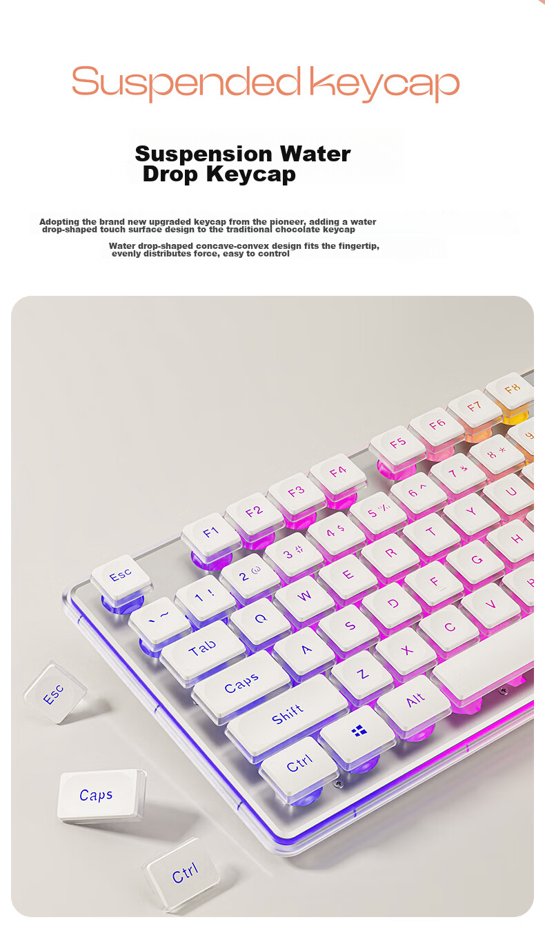 EWEADN V3pro Wireless Bluetooth Wired Tri-Mode Keyboard And Mouse Set with Real Mechanical Feel, Low Noise, Slim Design for Gaming And Office Use on Laptops, Desktop Computers, IPad Universal External Peripherals 9