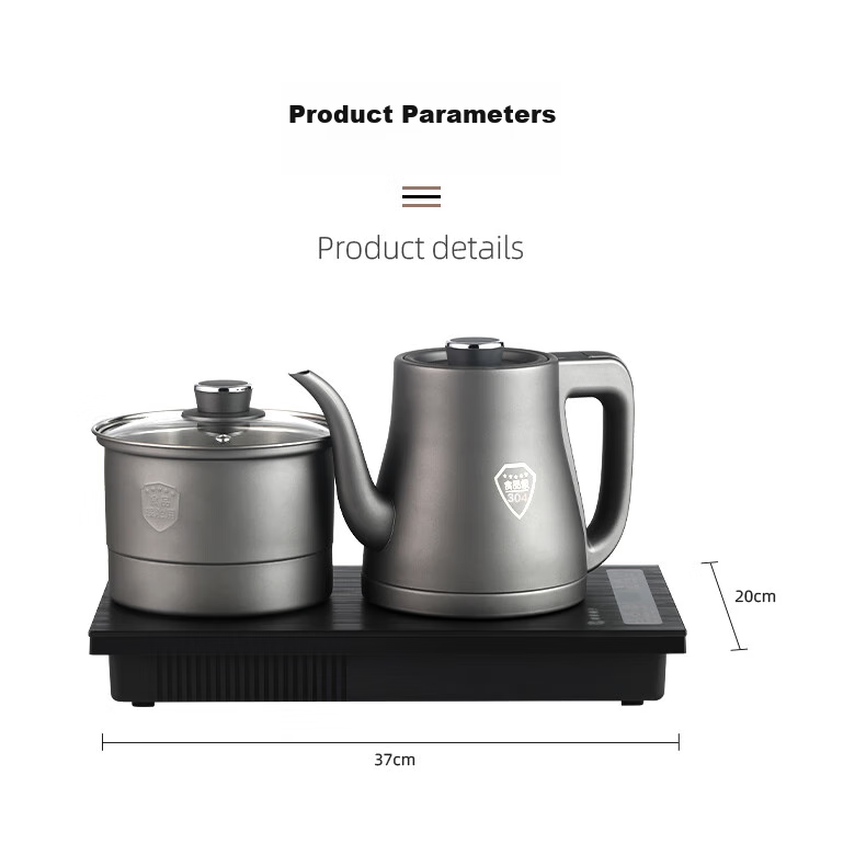 FUNORK Fully Automatic Electric Kettle with Tea Table, 304 Stainless Steel Integrated Tea Table And Coffee Table, Built-In Electric Teapot, Tea Set And Electric Tea Stove HL-602 Cleaning Model 1L 24