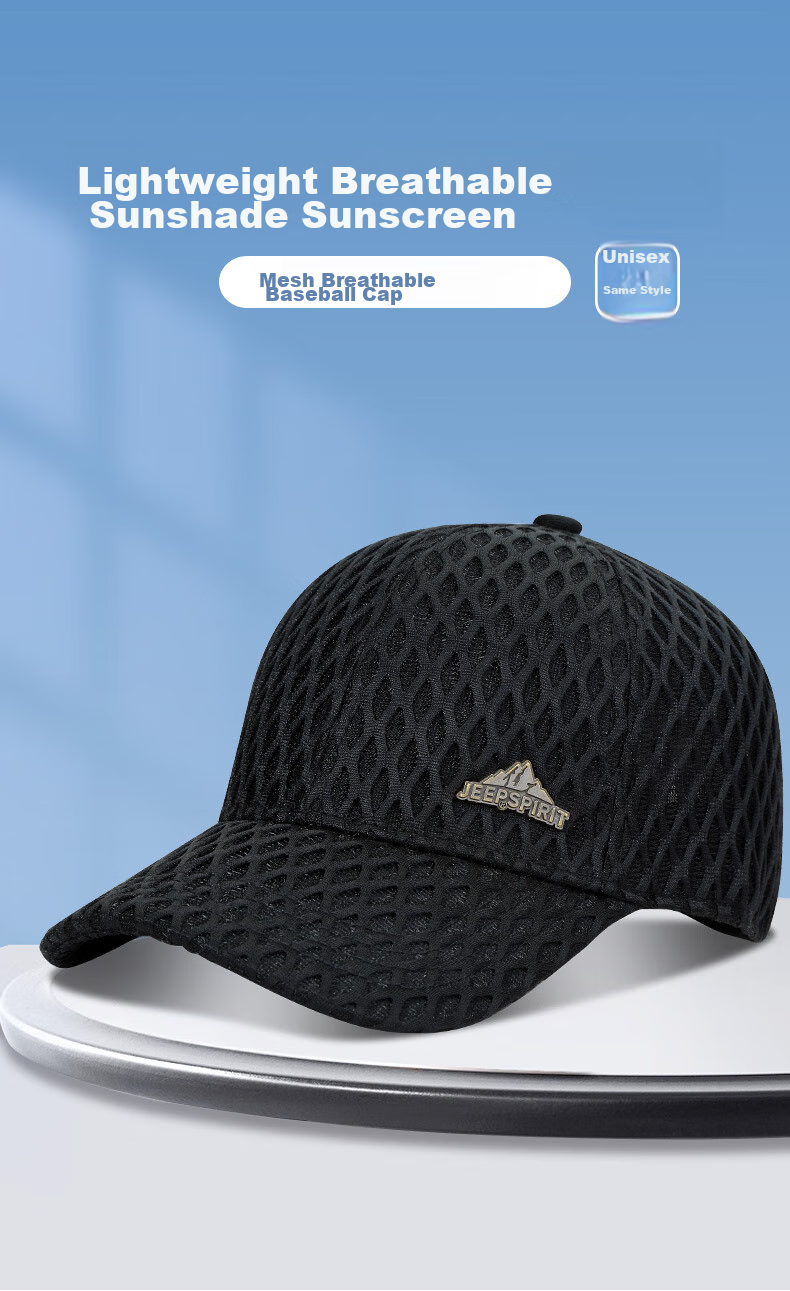 JEEP Baseball Cap for Men And Women, Summer Breathable Sun Protection Visor Hat, Casual Versatile Sun Hat A0760 3