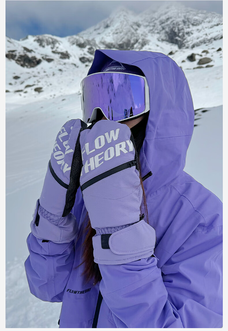 Flow Theory Kevlar Ski Gloves, Windproof, Waterproof, Warm, Wear-Resistant, Professional Single And Double Board Gloves 14