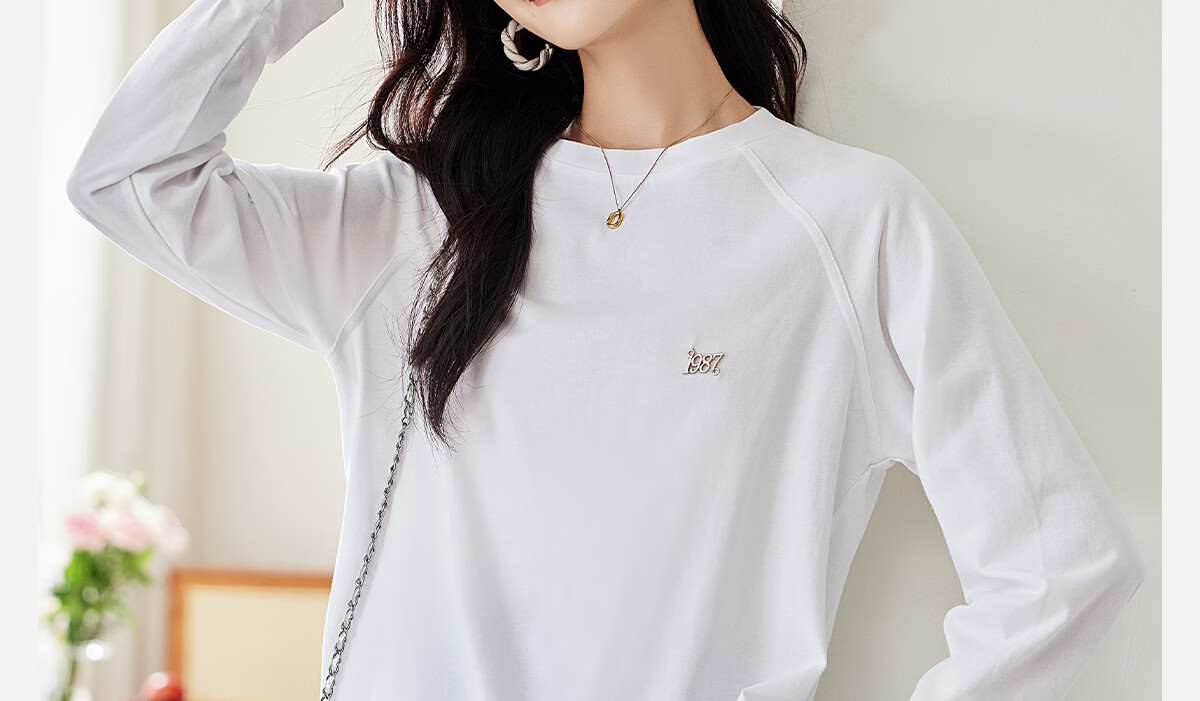 PinCai Long-Sleeve T-Shirt for Women, Classic Loose-Fit Base Layer, Stylish Niche Top for Inner Wear P12KE1855 3