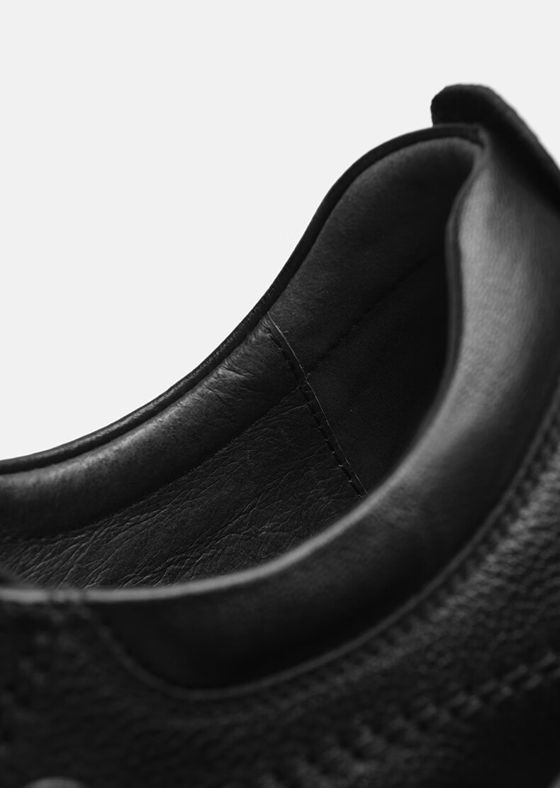HLA Spring Men's First Layer Cowhide Leather Dress Business Casual Shoes 010A Black Size 43 16
