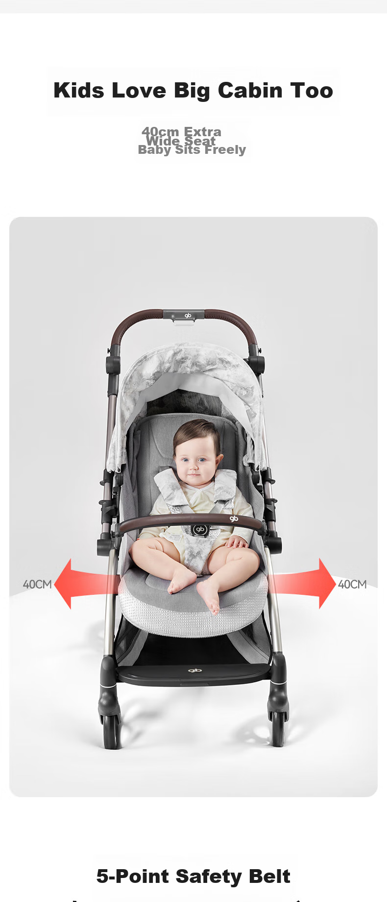 Gb Stroller Can Sit And Lie Down, Reversible, Lightweight, High-View, Baby Walking Stroller, Safety Cabin No. 2 E5011 Baixuesha 22
